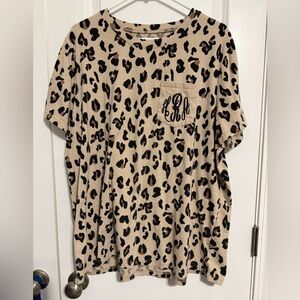 Leopard Print Women’s Shirt -Monogrammed